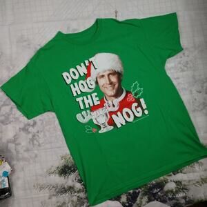 Chevy Chase Christmas Vacation Eggnog Green T-shirt size Large